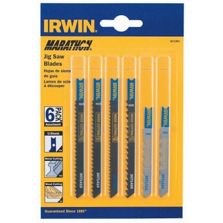 Irwin U-Shank Jig Saw Blades, 6PK 3071001